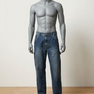 Vintage Toscany Carpenter Jeans Relaxed Wide Leg Denim Blue Workwear Aesthetic​